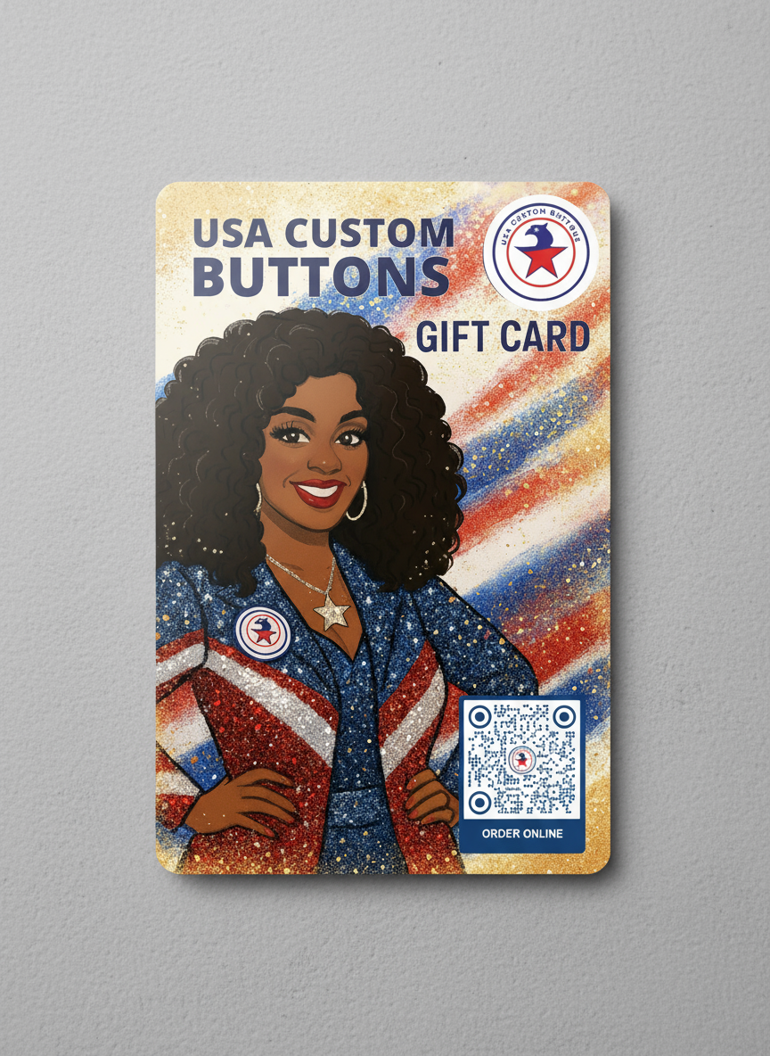 USA CUSTOM BUTTONS GIFT CARDS $20 (virtual and physical)